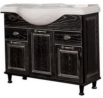 Тумба под раковину Акватон Жерона 1A158601GEM50 цвет Черное серебро