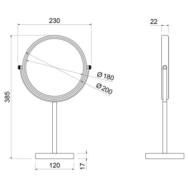 Зеркало Timo настольное Saona (13274/03)
