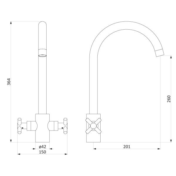 Смеситель для кухни Damixa Neo Classic, 270000000