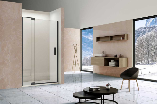 Душевая дверь Vincea Extra VDP-1E1112CLB, 1100/1200, черный, стекло прозрачное