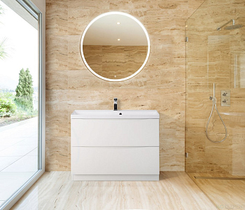Тумба с раковиной Belbagno MARINO, MARINO-700-2C-PIA-BL-P+ BB700/450-LV-MR-AST (готовый набор)