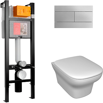 Комплект 4 в 1 Jacob Delafon унитаз с инсталляцией и клавишей смыва, E21770RU-00