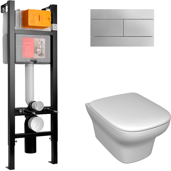 Комплект 4 в 1 Jacob Delafon унитаз с инсталляцией и клавишей смыва, E21770RU-00