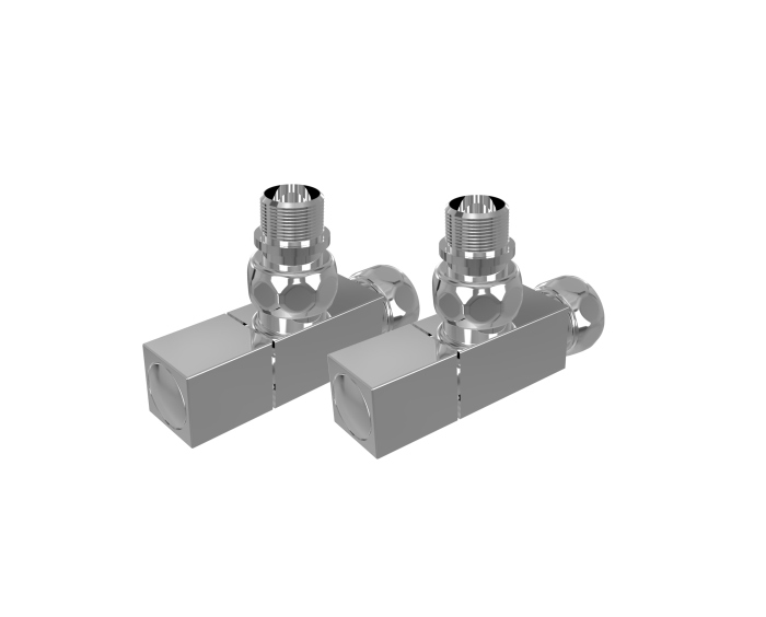 Комплект фитингов для подключения водяных полотенцесушителей, цвет хром, AQ 2020CH