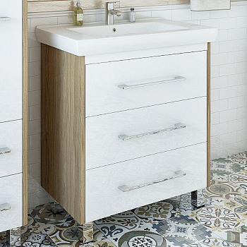 Тумба для комплекта Sanflor Ларго 80 вяз швейцарский, белая