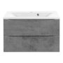 Тумба с раковиной Vincea Mia 750 подвесная, 2 выкатных ящика soft close, Beton, VMC-2MA750BT+VCB-3M750W