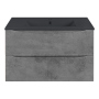 Тумба с раковиной Vincea Mia 800 подвесная, 2 выкатных ящика soft close, Beton, VMC-2MC800BT+VBS-13980