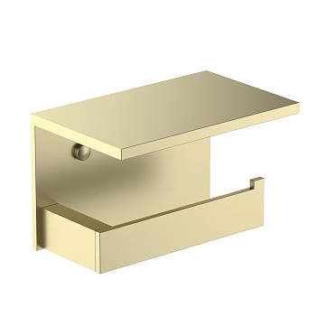 Бумагодержатель с полкой для телефона Timo Petruma золото матовое (15243/17) Бумагодержатель с полкой для телефона Timo Petruma золото матовое (15243/17)