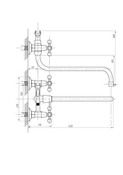 Смеситель для ванны с душем FAUZT FZs-471-54 тип См-ВУДРНШлА