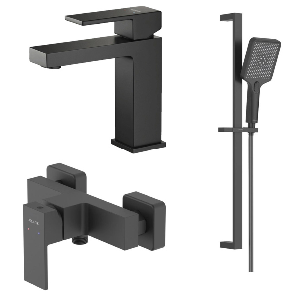 Комплект смесителей Aquatek Либра AQ1631MB Черный матовый