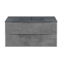 Тумба с раковиной Vincea Mia 1000 подвесная, 2 выкатных ящика soft close, Beton, VMC-2MC100BT+VBS-13100MB