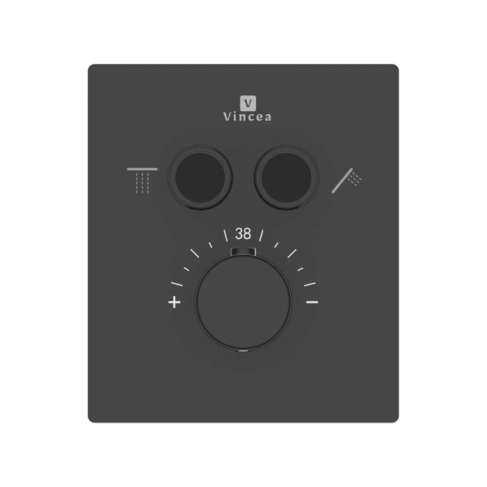Встраиваемый смеситель для душа Vincea VSCV-321T-MMB двухфункциональный, термостатический, черный