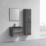 Тумба с раковиной Vincea Luka 600 подвесная, 2 выкатных ящика soft-close, G.Stone, VMC-2L600GS+VCB-13600B