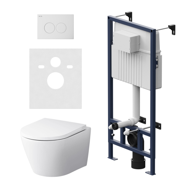 Комплект 4 в 1 AM.PM Sense (унитаз, инсталляця, сиденье, клавиша Белая), IS70101.741701