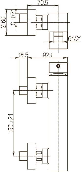 Смеситель Paini Dax 84CR511R для душа