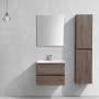 Тумба с раковиной Vincea Luka 600 подвесная, 2 выкатных ящика soft-close, R.Oak, VMC-2L600RO+VCB-13600G