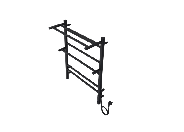 Полотенцесушитель электрический Aquatek Альфа П7 500х700 мм, с полкой, черный, AQ EL RRP0770BL