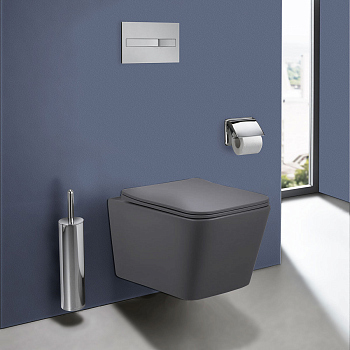 Унитаз подвесной Vincea Q-Line VT1-12MA безободковый, цвет антрацит мат., soft close сиденье