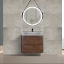 Тумба с раковиной Vincea Paola 600 подвесная, 2 выкатных ящика soft close, R.Wood, VMC-2P600RW+VCB-2VP600W