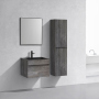 Тумба с раковиной Vincea Chiara 600 подвесная, 1 выкатной ящик soft-close, G.Stone, VMC-2C600GS+VCB-13600G