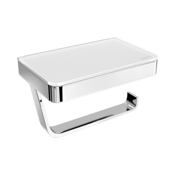 Держатель для туалетной бумаги Lemark GLASS LINE с полкой, хром/белое стекло (9721028) Держатель для туалетной бумаги Lemark GLASS LINE с полкой, хром/белое стекло (9721028)