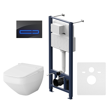 Комплект 4 в 1 AM.PM Inspire V2.0 (унитаз, инсталляця, сиденье, клавиша Черная), IS450A38.CCC50A