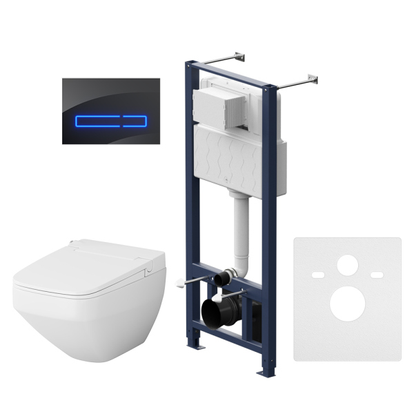 Комплект 4 в 1 AM.PM Inspire V2.0 (унитаз, инсталляця, сиденье, клавиша Черная), IS450A38.CCC50A