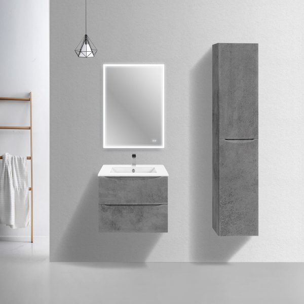 Тумба без раковины Vincea Mia Slim 600 подвесная, Beton, VMC-2MC600S1BT