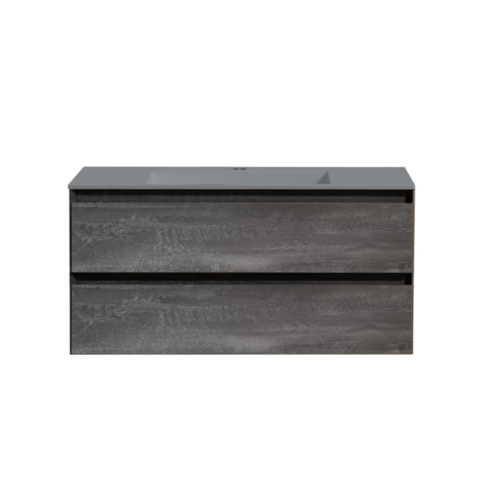 Тумба с раковиной Vincea Luka 1000 подвесная, 2 выкатных ящика soft-close, G.Stone, VMC-2L100GS+VCB-13100G