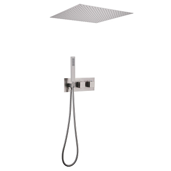 Душевая система ABBER Daheim AF8255SP скрытого монтажа без излива, термостат, сатин