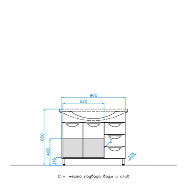 Тумба для комплекта Style Line Жасмин 100 белая