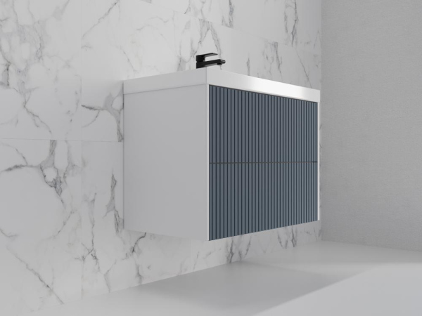 Тумба без раковины подвесная Style Line "Стокгольм 80", (2 ящ.) графит, PUSH, ЛС-00002314