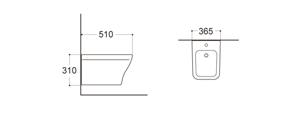 Биде подвесное Aquatek AQ1663-00 АМАДЕО 510*365*310