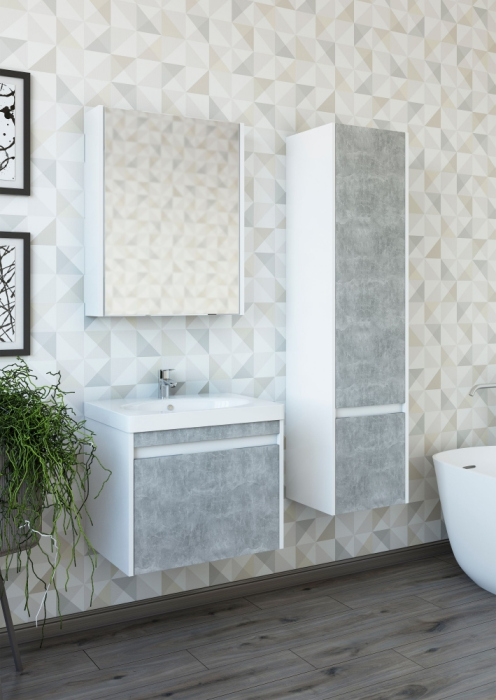 Тумба для комплекта Sanflor Калипсо 60 белая, ателье светлый