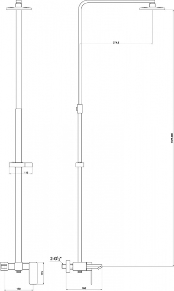 Душевая стойка Timo Sahara SX-1115 Chrome