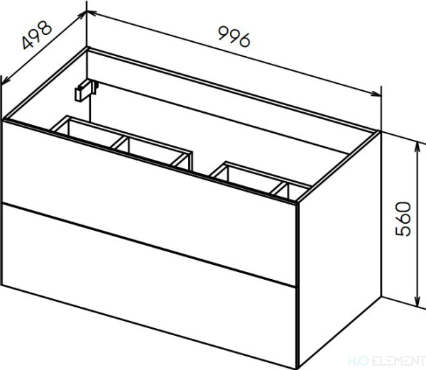 Тумба для комплекта Cezares Premier HPL-100-2C-SO-ACM-BLUM-EST archi cemento