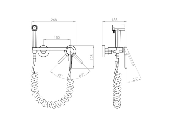 Смеситель с гигиеническим душем D&K (DA1504541)