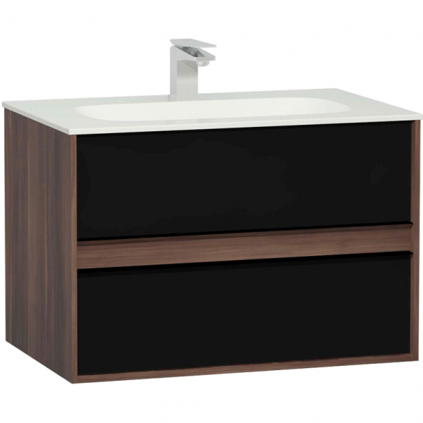 Шкаф Metropole 80 см с раковиной Infinit из искуственного камня, c 2мя ящиками, цвет сливовое дерево Шкаф Metropole 80 см с раковиной Infinit из искуственного камня, c 2мя ящиками, цвет сливовое дерево