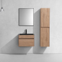 Тумба с раковиной Vincea Chiara 600 подвесная, 1 выкатной ящик soft-close, N.Oak, VMC-2C600NO+VCB-13600W
