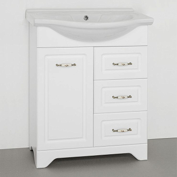 Тумба для комплекта Style Line Олеандр-2 65 Люкс 3 ящика, белая