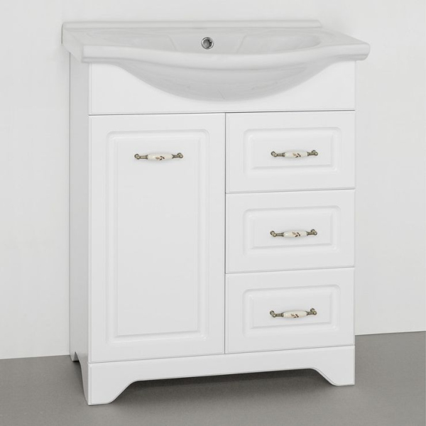 Тумба для комплекта Style Line Олеандр-2 65 Люкс 3 ящика, белая