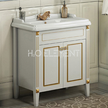 Тумба-умывальник Comforty "Палермо-80" патина золото с раковиной Comforty 3380