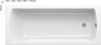 Акриловая ванна Ravak Classic II 170x70 CC51000000 без гидромассажа Акриловая ванна Ravak Classic II 170x70 CC51000000 без гидромассажа