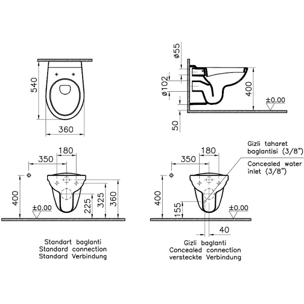 Комплект унитаз Vitra Normus 9773B003-7201 с инсталляцией Комплект унитаз Vitra Normus 9773B003-7201 с инсталляцией