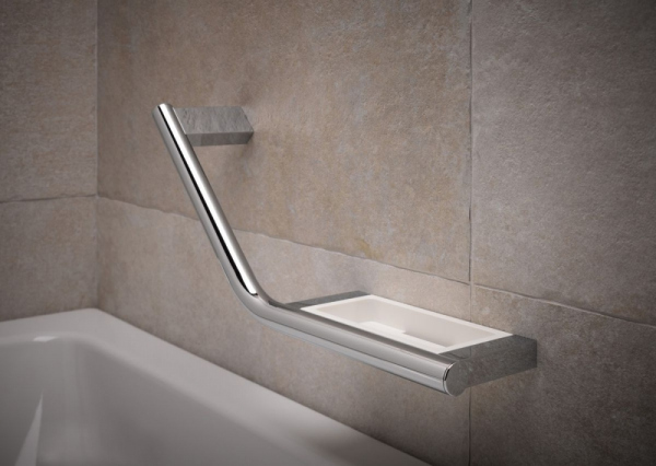 Поручень Keuco Plan 14909 L хром, сетло-серый