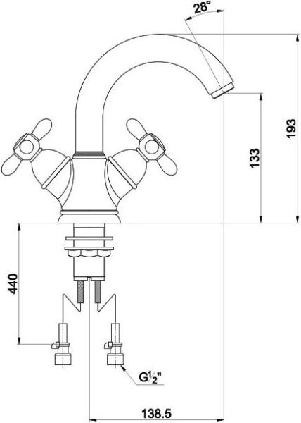 Смеситель Timo Ritz 0141F silver для раковины