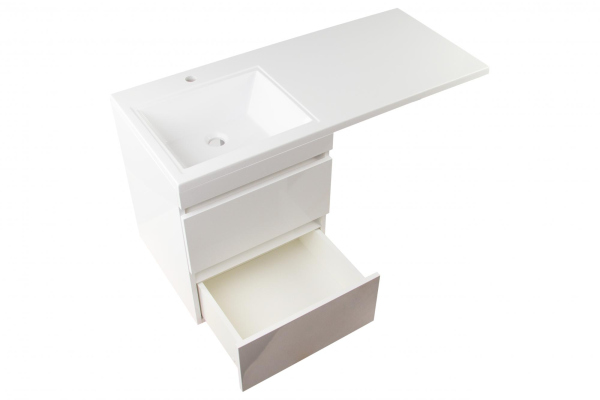 Тумба подвесная Style Line "Даллас 110", белая, PLUS, ЭМАЛЬ (без раковины)