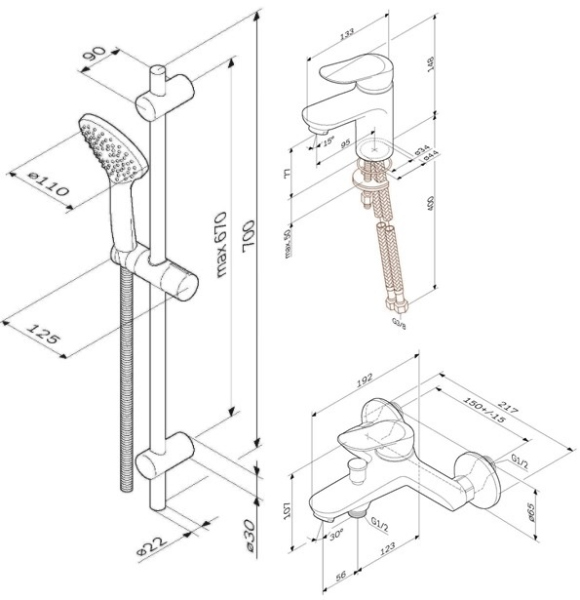 Набор смесителей AM.PM Sunny, F40985C00