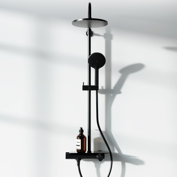 Душевая система с душевым термостатическим смесителем-полкой Damixa Jupiter, 977750300