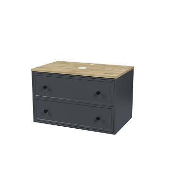 Тумба без раковины подвесная со столешницей МДФ, 80 см IDDIS Torr темно-серый (TOR80DVi95K)